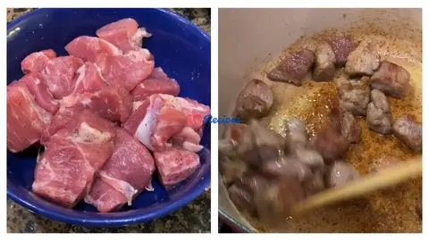 Season and Brown the Pork