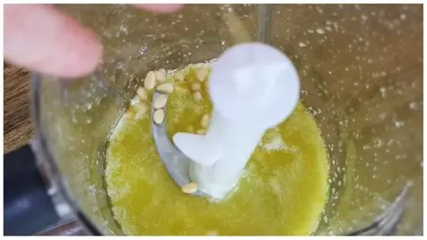 Add and Blend the Pine Nuts