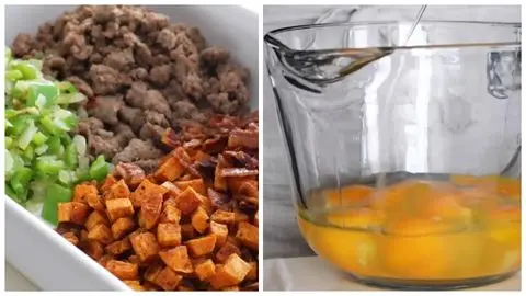 Combine all ingredients & Prepare the egg mixture