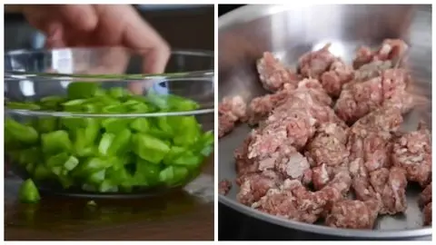 Prep your vegetables & Cook the breakfast sausage