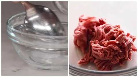 Prepare Baking Soda Solution and Break Up Meat