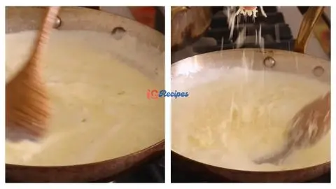 Reserve Pasta Water & Combine Pasta and Sauce