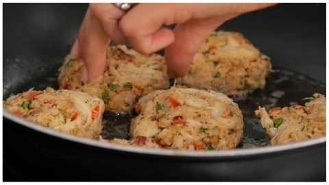 Starting to Cook the Crab Cakes