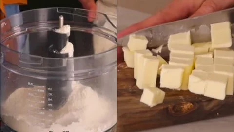 Combine the Dry Ingredients & Cut in the First Butter Addition