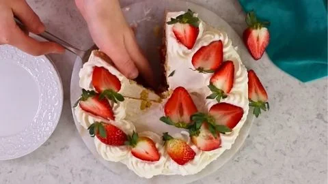 Assembling and Decorating the Strawberry Shortcake Cake