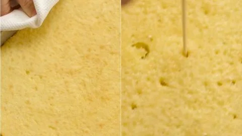 Cool Slightly & Poke and Soak the Cake