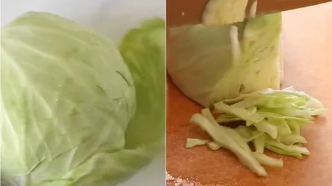 Prepare the Cabbage & Slice the Cabbage