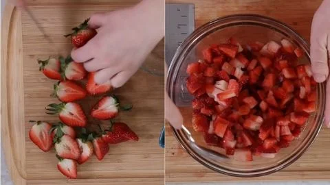 Preparing the Strawberries