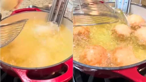 Heat the Oil & Fry the Rolls