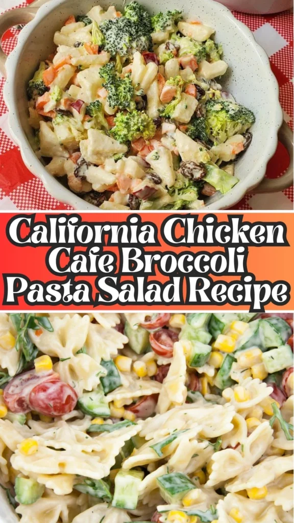 Homemade California Chicken Cafe Broccoli Pasta Salad
