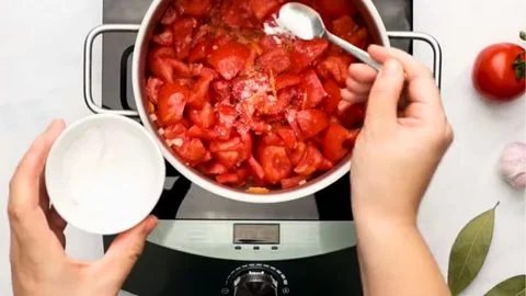 Add Tomatoes and Balsamic Vinegar
