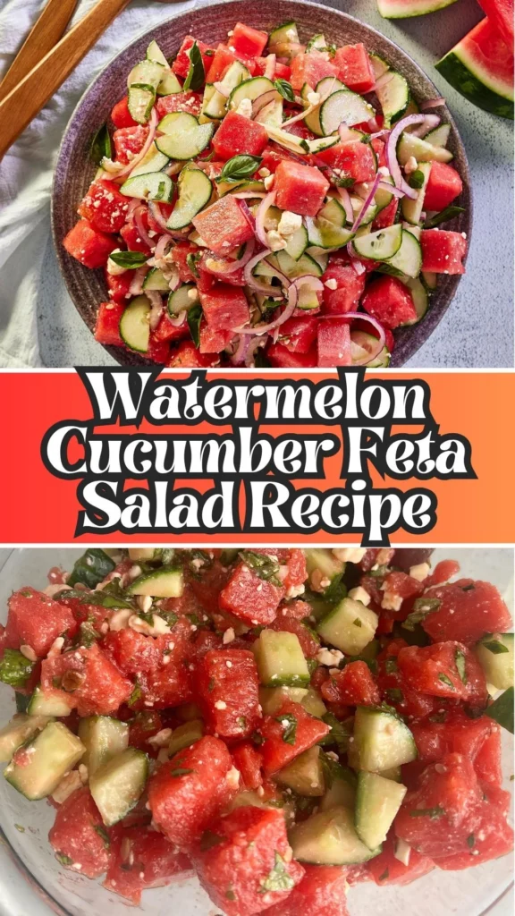 Copycat Watermelon Cucumber Feta Salad Recipe