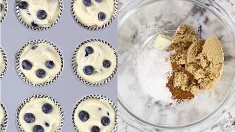 Fill the Muffin Tin & Prepare the Streusel