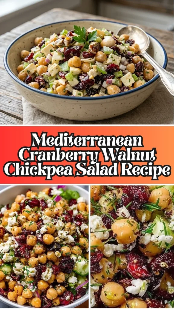 Homemade Mediterranean Cranberry Walnut Chickpea Salad
