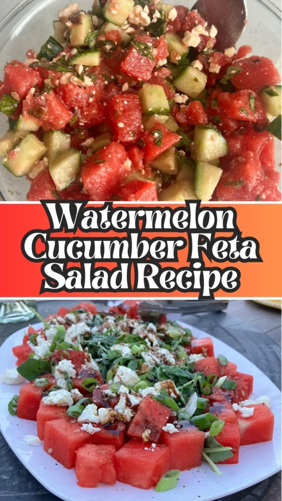 Homemade Watermelon Cucumber Feta Salad