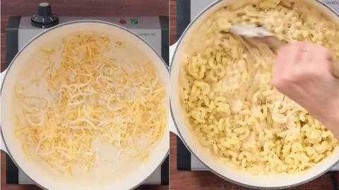 Melt the Cheese & Combine Pasta and Sauce