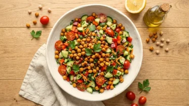 Tomato Cucumber Chickpea Salad Recipe