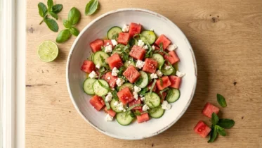 Watermelon Cucumber Feta Salad Recipe